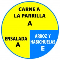 Carne Ensalada Arroz & Habichuelas